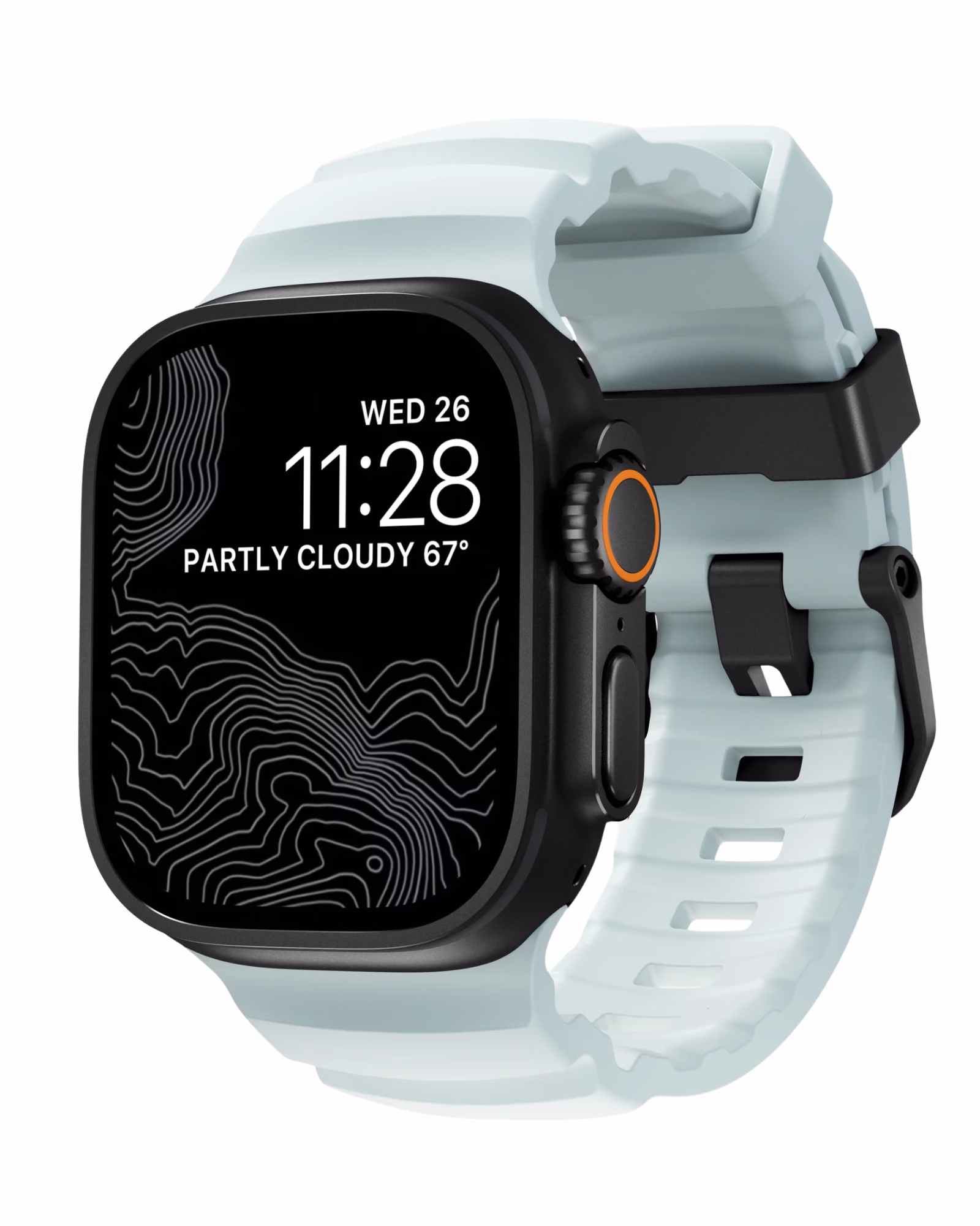 Ремінець Nomad Rocky Point Band Black Titanium Hardware Icy Blue Glow 46mm/49mm (NM014445858)